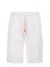 Mc2 Saint Barth Marseille Drawstring Bermuda Shorts In White