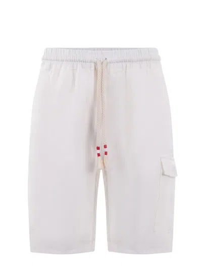Mc2 Saint Barth White Linen Bermuda Shorts