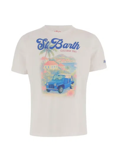 Mc2 Saint Barth Short-sleeve Graphic-print T-shirt In White