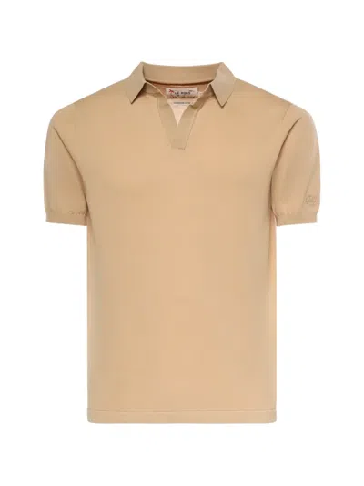 Mc2 Saint Barth Short-sleeve Polo-collar T-shirt In Neutral