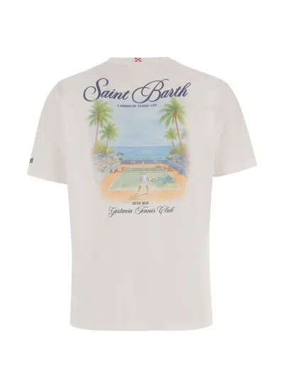 Mc2 Saint Barth Short-sleeve Printed T-shirt In Neutral