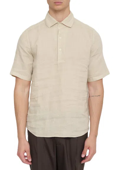 Mc2 Saint Barth Short-sleeved Polo Shirt With Classic Collar In Neutral