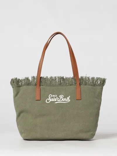 Mc2 Saint Barth Medium Fringed Shoulder Bag In Green