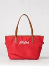 Mc2 Saint Barth Mini City Logo-embroidered Tote Bag In Red