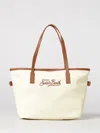 Mc2 Saint Barth Nylon Shoulder Bag With Logo In Yellow