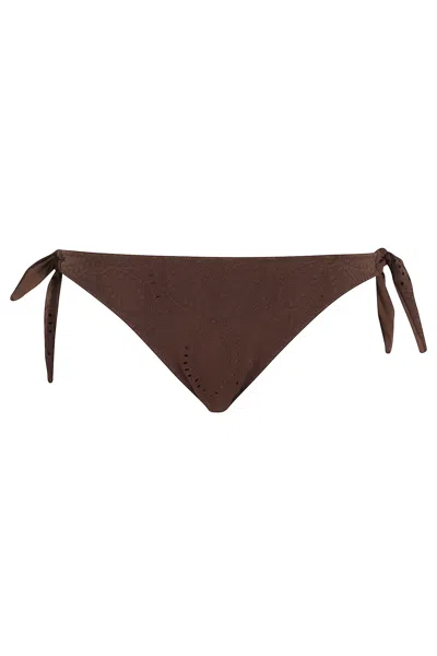 Mc2 Saint Barth Side Tie Normal Coverage Bikini In Brown