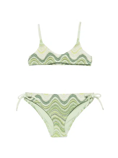 Mc2 Saint Barth Kids' Side-tie Bikini In Green