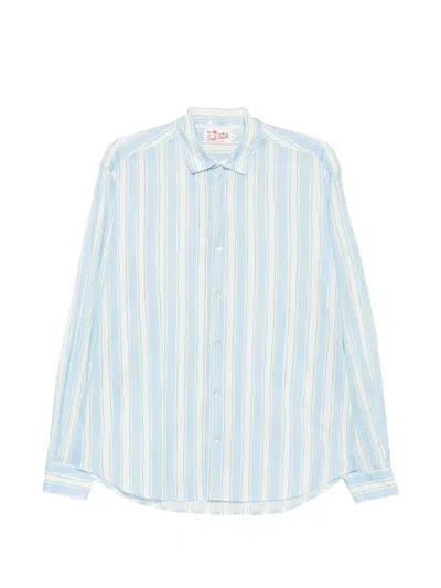 Mc2 Saint Barth Sikelia Striped Long-sleeve Shirt In Blue