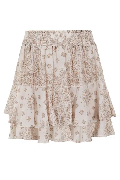 Mc2 Saint Barth Silk Voile Mini Skirt With Bandana Print