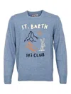 Mc2 Saint Barth Ski Club Wool And Cashmere Sweater In Blue
