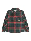 Mc2 Saint Barth Ski Snoopy Tartan Shirt In Green