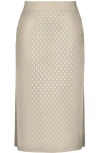 Mc2 Saint Barth Crochet Midi Skirt In Neutral