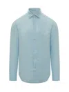 Mc2 Saint Barth Sky Blue Regular Solid Shirt In Blue