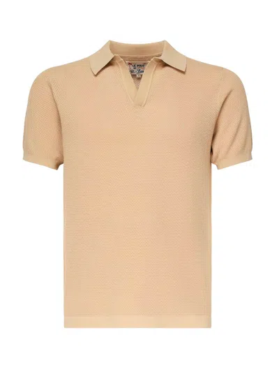Mc2 Saint Barth Sloan Polo With Logo In Brown