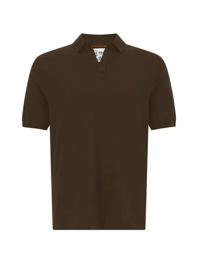Mc2 Saint Barth Sloan Short-sleeve Polo Shirt In Brown