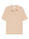 Mc2 Saint Barth Textured Knit Polo In Subtle Beige In Neutrals