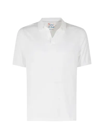 Mc2 Saint Barth Sloan V-neck Polo Shirt In White