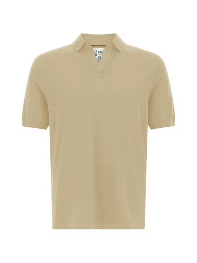 Mc2 Saint Barth Sloan V-neck Polo T-shirt In Brown