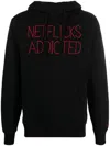 Mc2 Saint Barth Slogan-embroidered Cotton Hoodie In Black