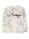 Mc2 Saint Barth Slogan-embroidered Mountain-print Sweatshirt In White