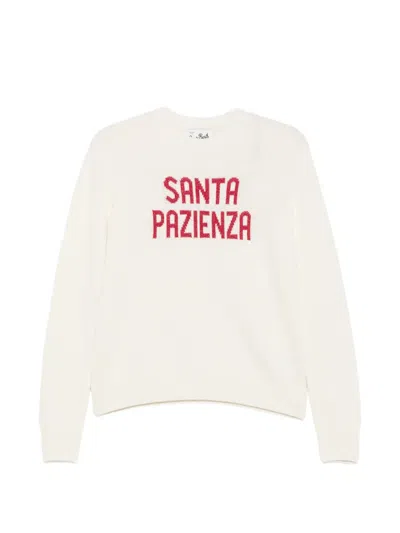 Mc2 Saint Barth Slogan-print Sweater In White
