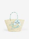 Mc2 Saint Barth Small Straw Bag Kylie With Embroidery And Paisley Handles In Green