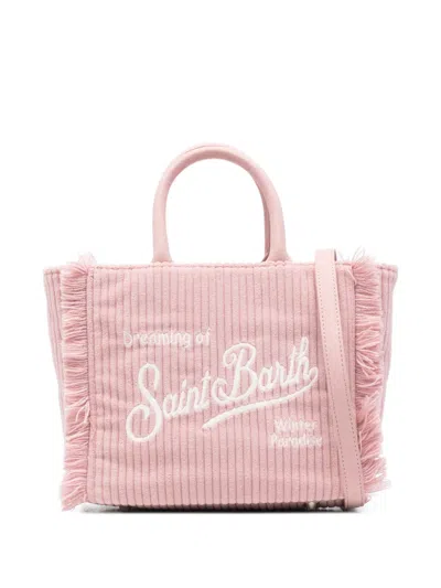 Mc2 Saint Barth Small Vanity Fringed Tote Bag In Pink