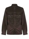 Mc2 Saint Barth Snap Button Corduroy Jacket In Brown