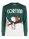 Mc2 Saint Barth Snoopie Graphic Sweater In Green