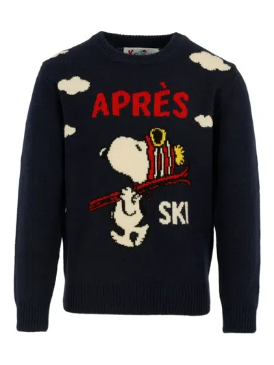 Mc2 Saint Barth Kids' Snoopy Après-ski Sweater In Blue