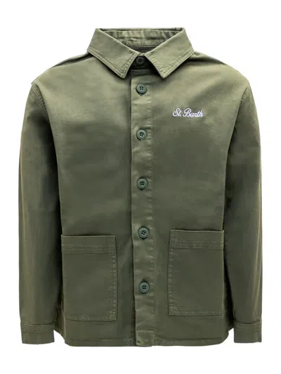 Mc2 Saint Barth Kids' Snoopy Camper Shirt In Green