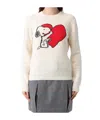 Mc2 Saint Barth Snoopy Drawing Sweater In White