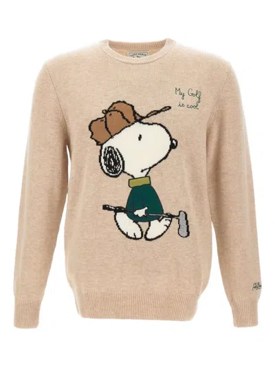 Mc2 Saint Barth Snoopy Golf 11 Crew-neck Sweater In Brown
