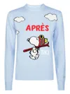 Mc2 Saint Barth Woman Sweater With Snoopy Print Peanuts Special Edition In Blue
