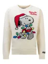 Mc2 Saint Barth Heron Snoopy Witing For Wool, Viscose And Cashmere Sweater In White
