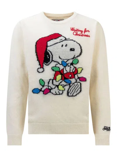 Mc2 Saint Barth Kids' Heron Snoopy Witing For Wool, Viscose And Cashmere Sweater In Red