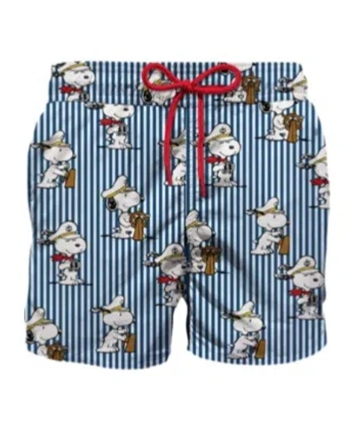 Mc2 Saint Barth Snoopy Nautical Stripes Swim Shorts In Multicolor