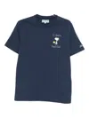 Mc2 Saint Barth Snoopy Padel T-shirt In Blue