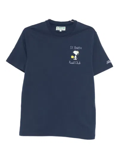 Mc2 Saint Barth Snoopy Padel T-shirt In Blue
