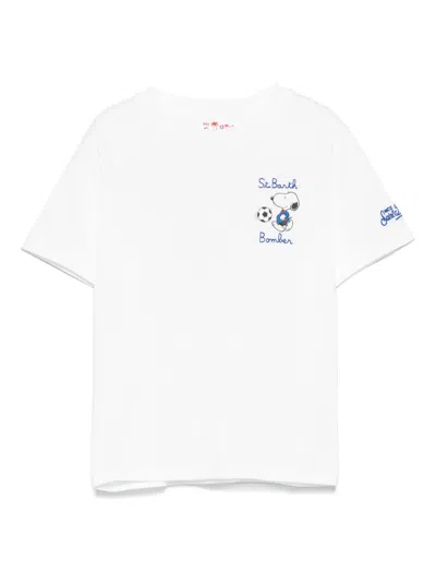 Mc2 Saint Barth Kids' Snoopy Soccer Player T-shirt In White
