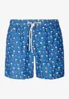 Mc2 Saint Barth Lighting Micro Fantasy Snoopy Soccer Swim Shorts In Blue