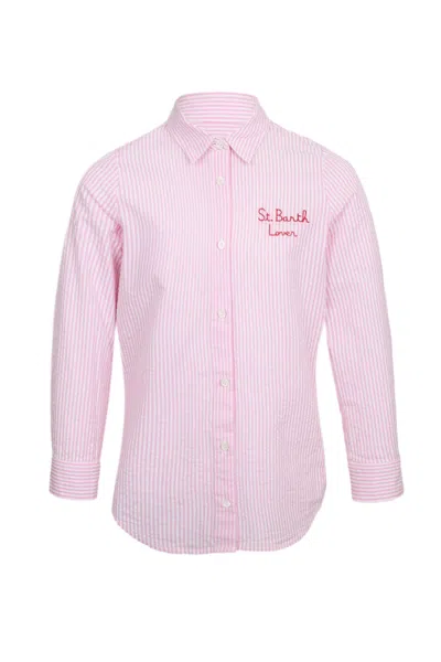 Mc2 Saint Barth Snoopy Stripes Shirt Pink