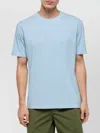Mc2 Saint Barth Soft Fabric Crew Neck Short Sleeve Top In Blue