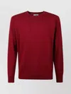 Mc2 Saint Barth Soft Textured Crewneck Knit Sweater In Red