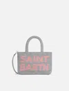 Mc2 Saint Barth Soft Wooly Clarine Handbag With Jacquard Maxi Logo In Grey