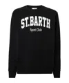 Mc2 Saint Barth Soho Cotton Sweatshirt In Black With St. Barth Sport Club Print