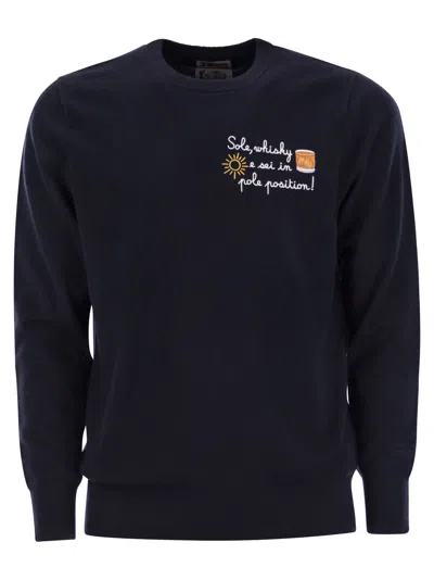 MC2 SAINT BARTH MC2 SAINT BARTH SOLE, WHISKY AND YOU ARE IN POLE POSITION WOOL AND CASHMERE BLEND JUMPER
