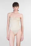 Mc2 Saint Barth Cecille P Beachwear In Taupe Polyamide In White