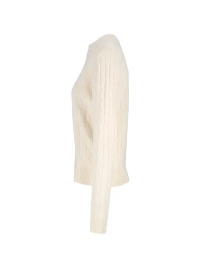 Mc2 Saint Barth Sorbonne Cable-knit Wool Sweater In Neutral