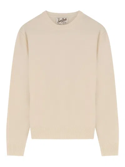 Mc2 Saint Barth Sorbonne Embroidered-logo Sweater In Neutral